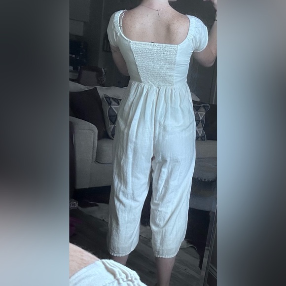 White Women’s Jumpsuit with Buttons - Picture 3 of 6